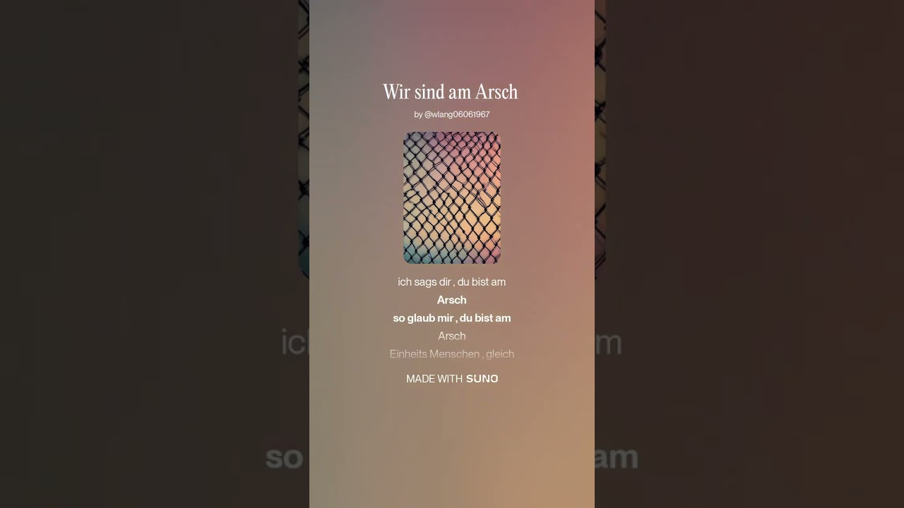 Wir sind am Arsch ! - pop - version - #lied #musik #satire #spaß #meinungsfreiheit #politik #gesetze