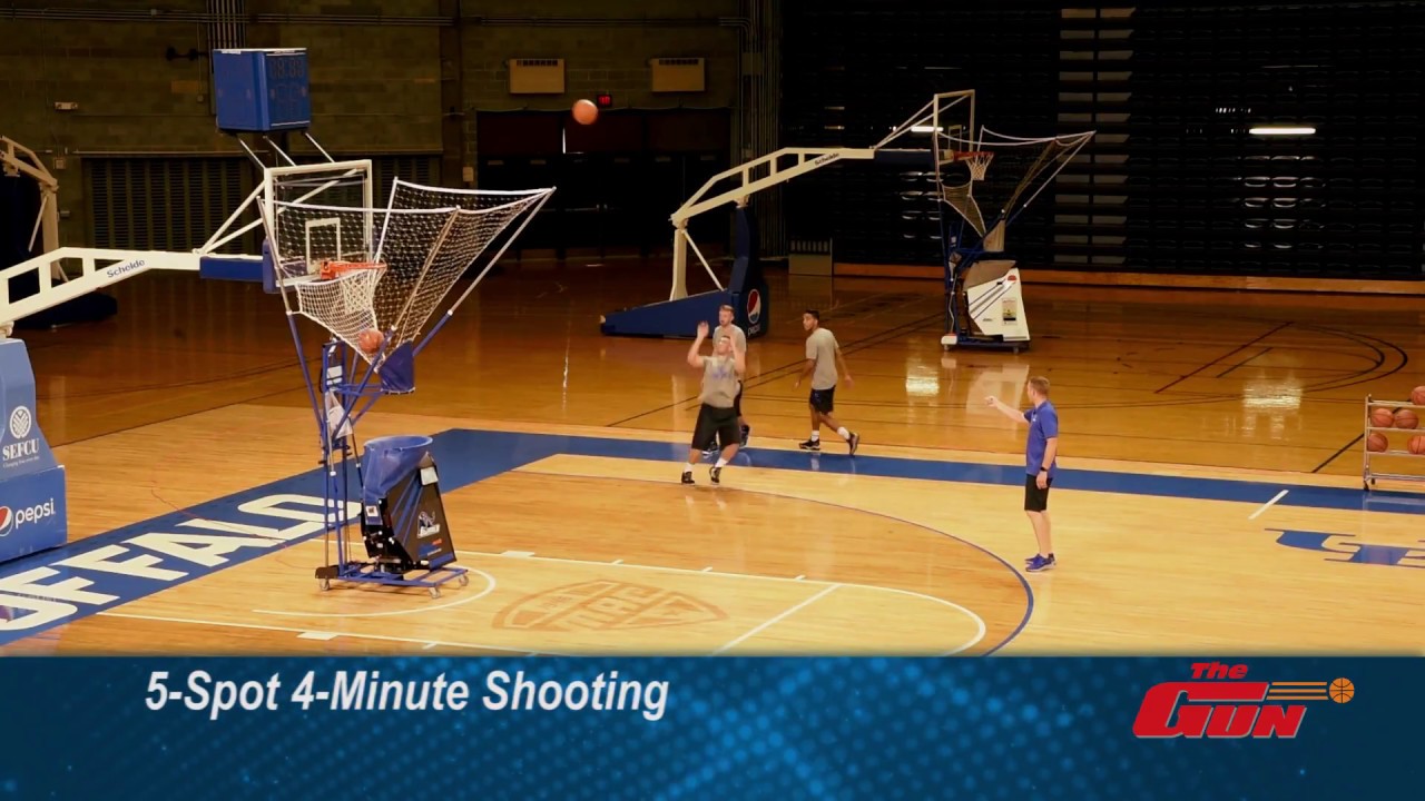 Basketball Shooting Machine Drills - 5 Spot 4-Minute Shooting by UB Nate Oats