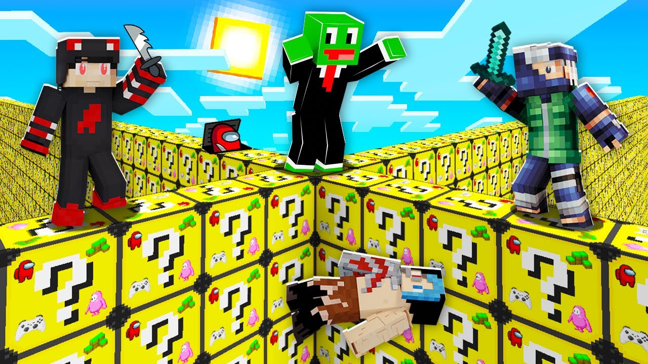 ماين كرافت : تحدي جدار بلوكات الحظ الألعاب مع الشباب 🔥🎮