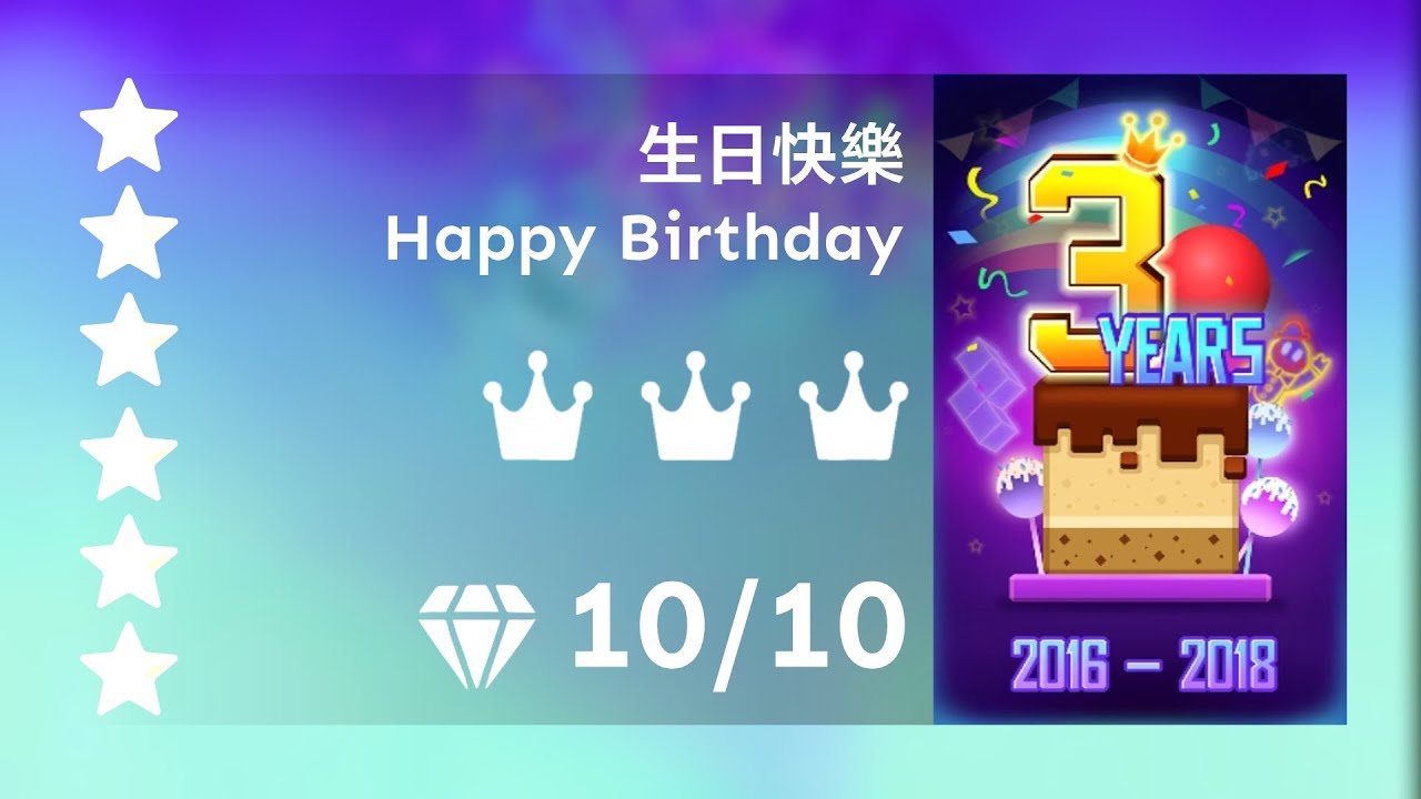 Rolling Sky [OFFICIAL] | Happy Birthday (T3A) | MY FIRST 6-STAR LEVEL I COMPLETED!!!