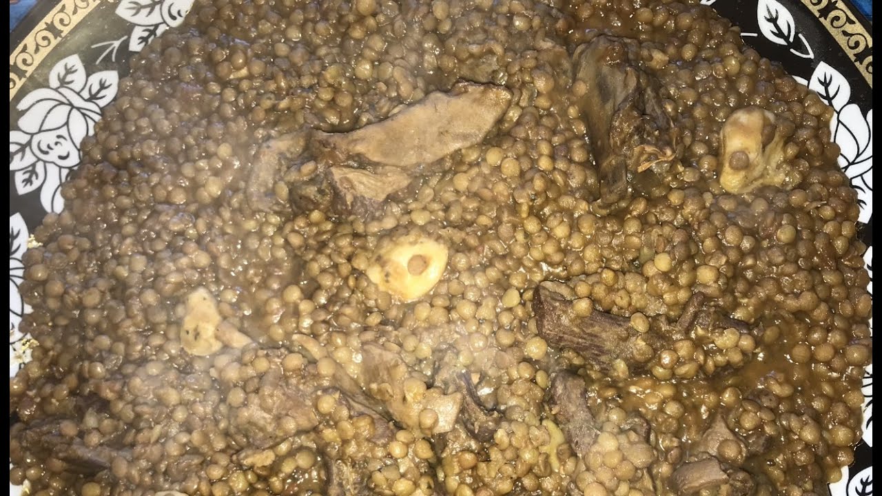 عدس بالقديد /اللحم المجفف وصفة صحية 💪ولذيذة😋  Lentilles à la viande séchée /Gueddid hyper délicieux