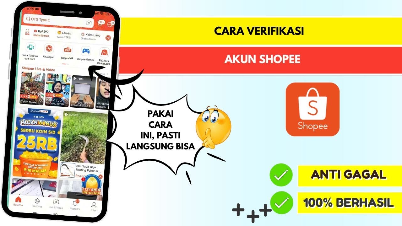 Cara Verifikasi Akun Shopee