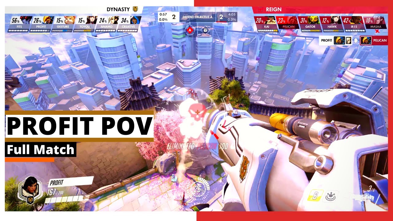 PROFIT POV | Pharah, Tracer, Mei, Soldier76, Genji & Hanzo | Winners Semi-Final | Dynasty vs Reign