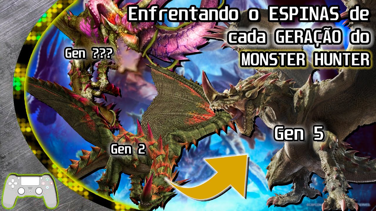 Enfrentando o ESPINAS em TODAS AS GERAÇÕES de MONSTER HUNTER - Do MH Frontier até o MH Rise