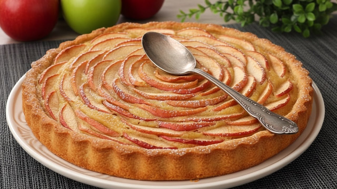 Italienische 4 Esslöffel Apfelkuchen, der in ihrem Mund schmilzt! Kein Mehl und Zucker!