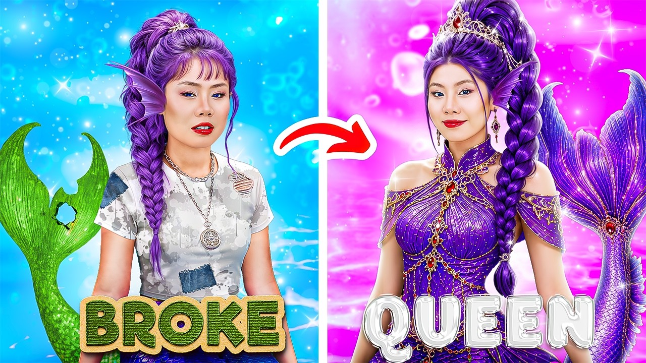 Rumi Mermaid Extreme Makeover From Nerd To Prom Queen! How To Glow Up At School