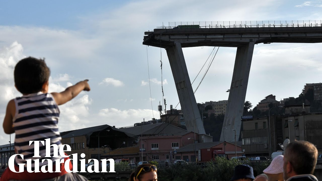 'It was like being in a film': ex-footballer on surviving Genoa bridge collapse – audio