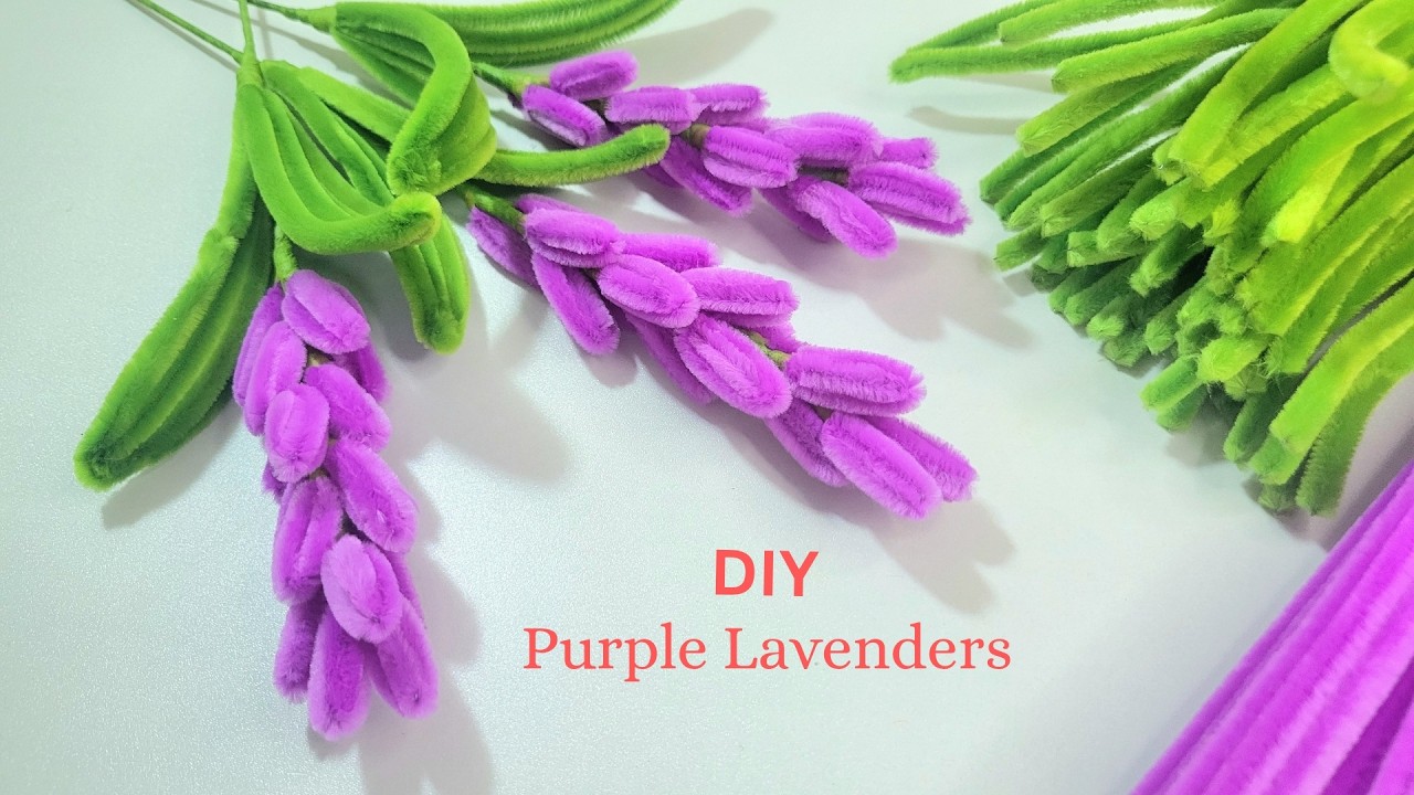 DIY Purple Lavender Flowers 💜 | Easy Pipe Cleaner Flower Tutorial | Handmade Flower Craft 🌸