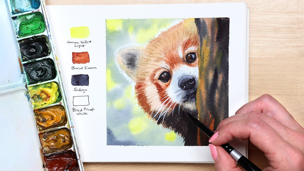 Painting a Red Panda in Watercolor – So Fluffy! 🐾 Step by Step Tutorial