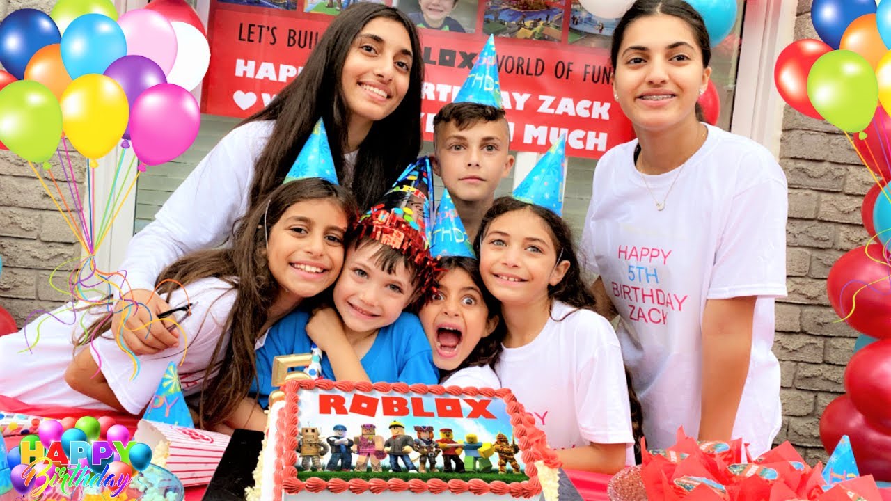 Happy Birthday Party for my cousin Zack from HZHtube kids fun!! Roblox Cake