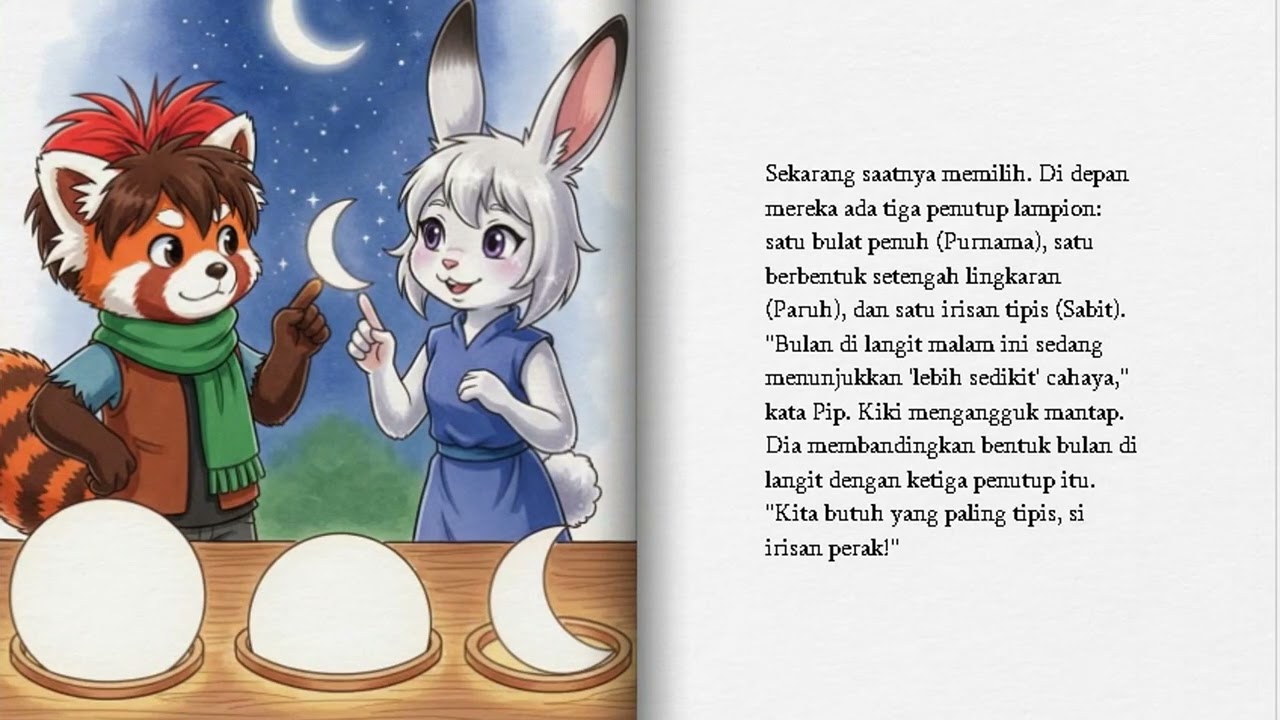Irisan Bulan Indonesia cerita anak anak kesenangan sains untuk anak anak