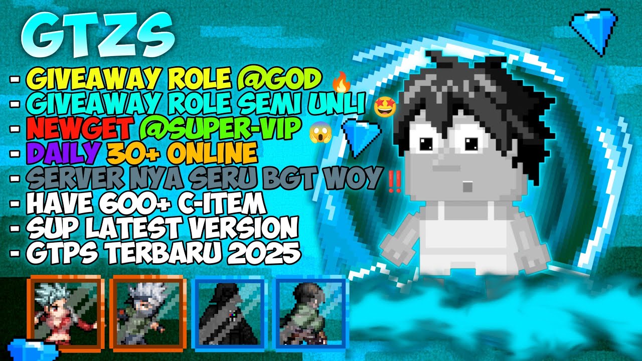 GTPS Terbaru 2025 ❗GTZS❗ Giveaway Role @GOD 🤯 - Growtopia private server 