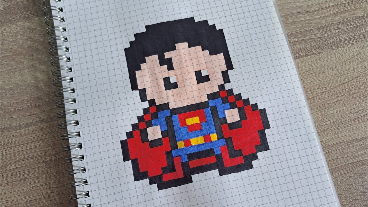 How to draw a pixel art Superman