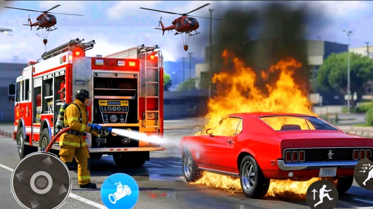Fire Truck City Rescue Simulator - 911 US Emergency Fire Truck Driving 3D - Android Gameplay 