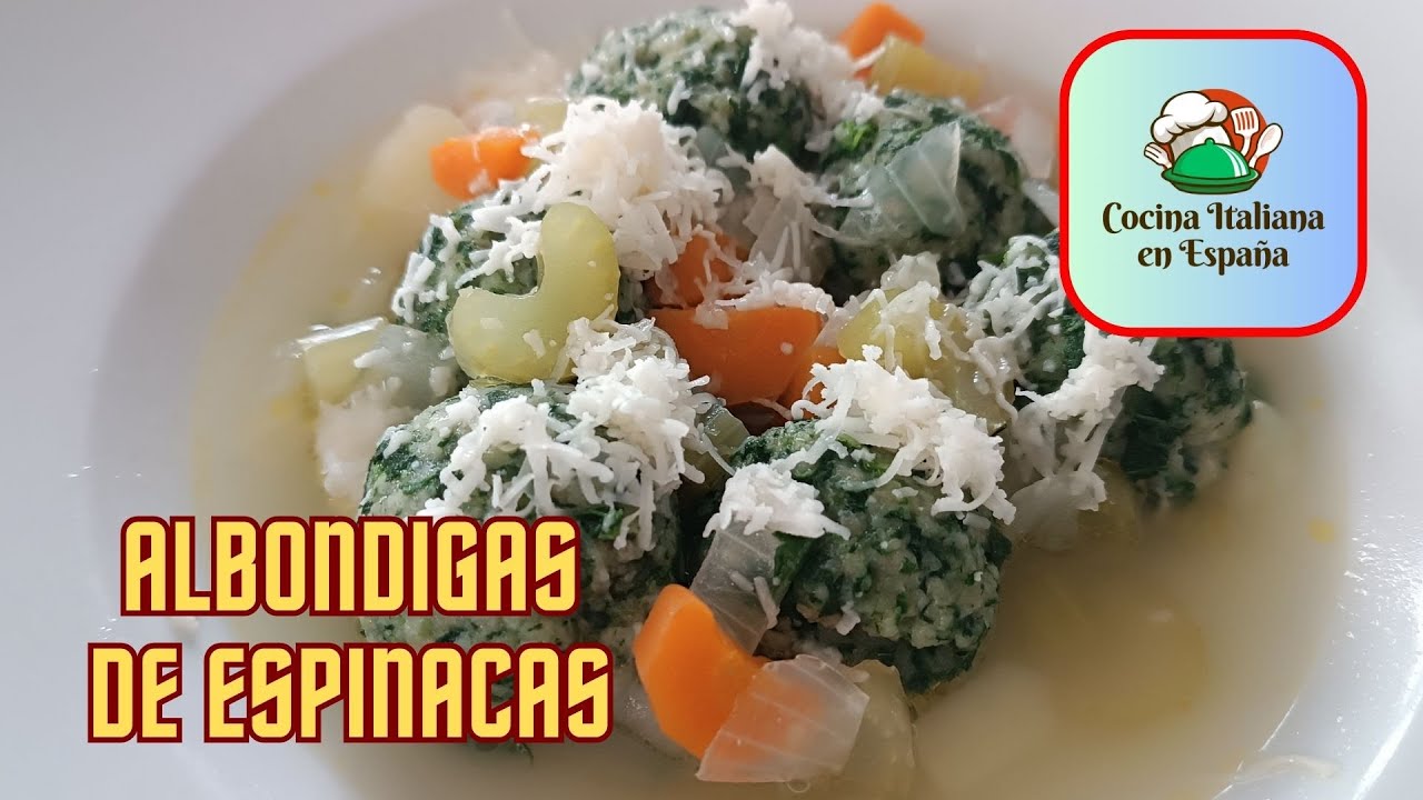 ALBONDIGAS DE ESPINACAS CON CALDO DE VEGETALES, UNA RECETA ITALIANA SAUDABLE Y LLENA DE SABOR