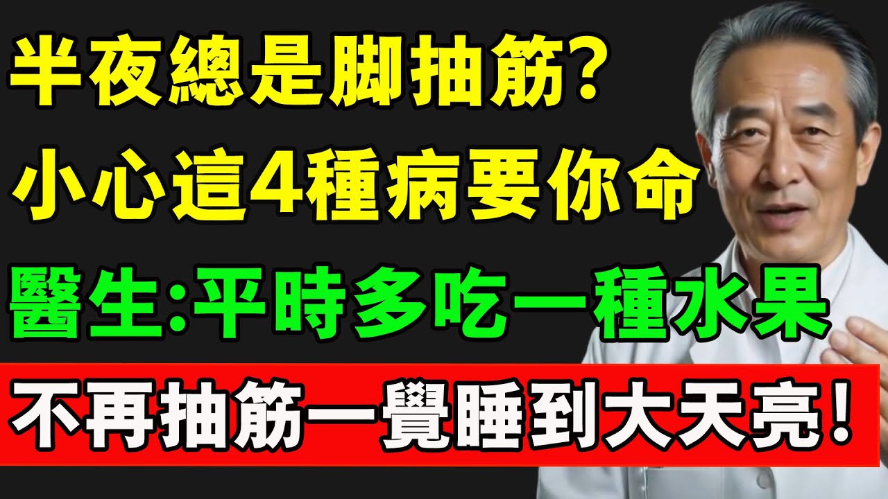 半夜總是腳抽筋？小心這4種病「要你命」！醫生：平時多吃一種水果，不再抽筋一覺睡到大天亮！#抽筋 #腿部锻炼 #肌肉 #肌肉流失 #睡覺 #中老年生活 #健康
