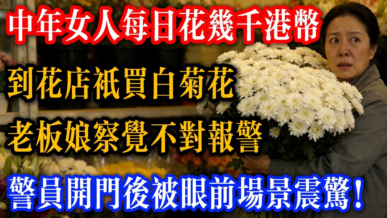 中年女人每日花幾千港幣，到花店只買白菊花，老板娘察覺不對報警，警員開門後被眼前場景震驚！