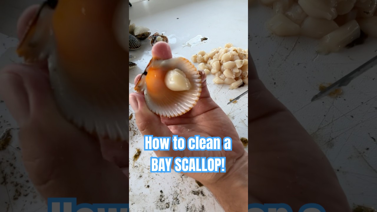The EASY way to clean a Bay Scallop! #bayscallop #scalloping #steinhatchee