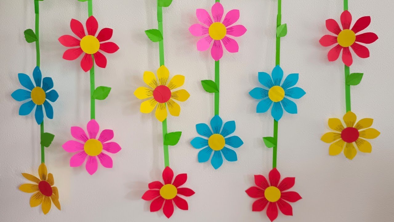 Simple||Classroom decoration ideas Ide kreatif Hiasan Jendela Kelas Gantung dari kertas origami