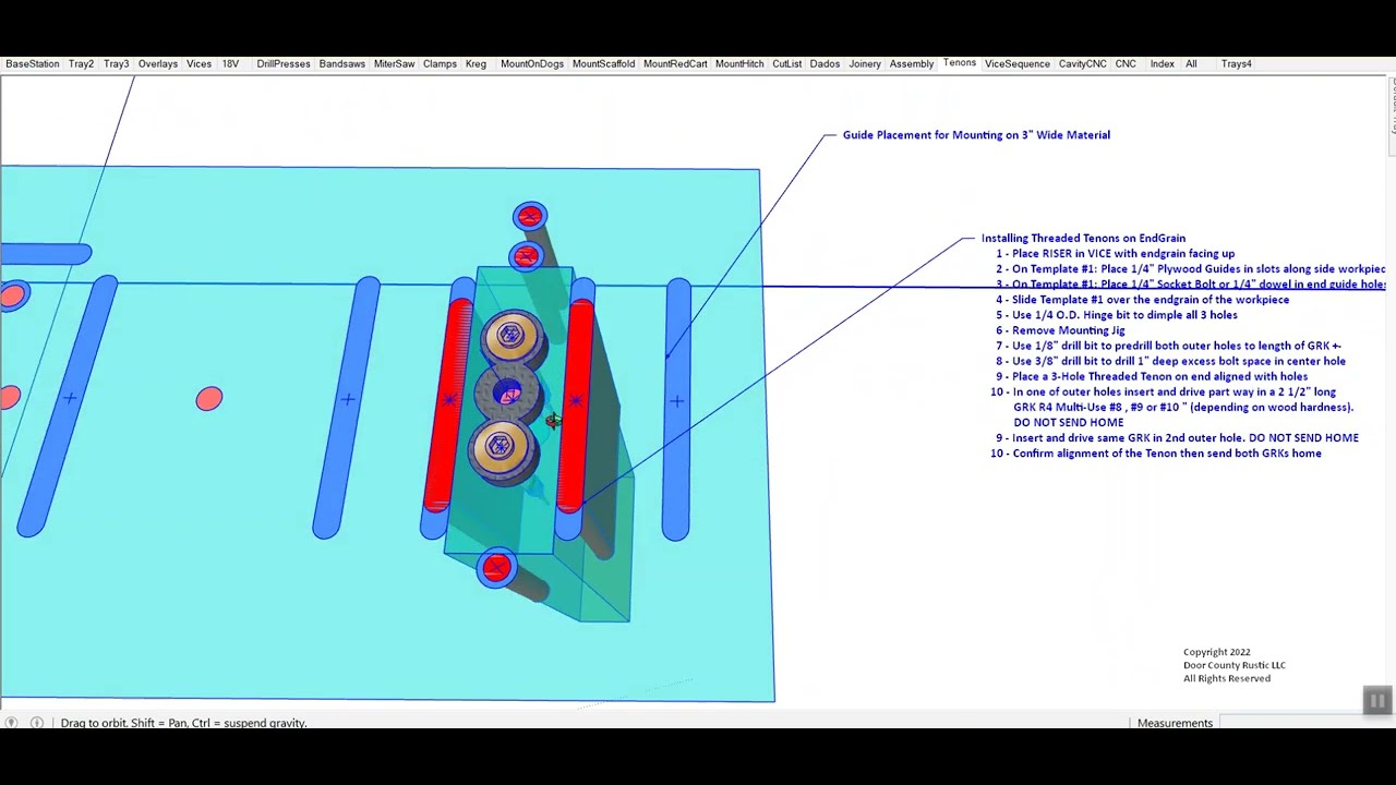 104   Build a MikroBench   Mounting Threaded Tenons   3D Tutorial