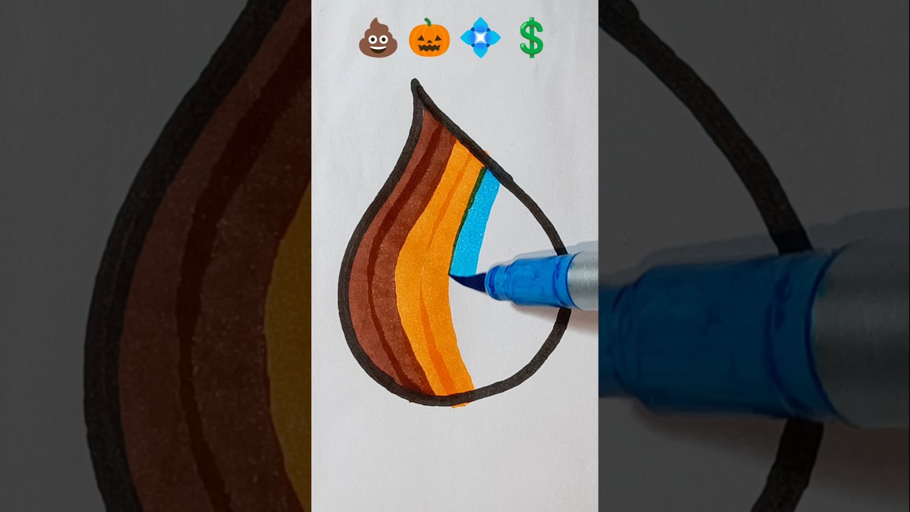 Satisfying Drawing & Coloring 💩🎃💠💲✨ | Relaxing Art Process #Shorts #Art #Trending