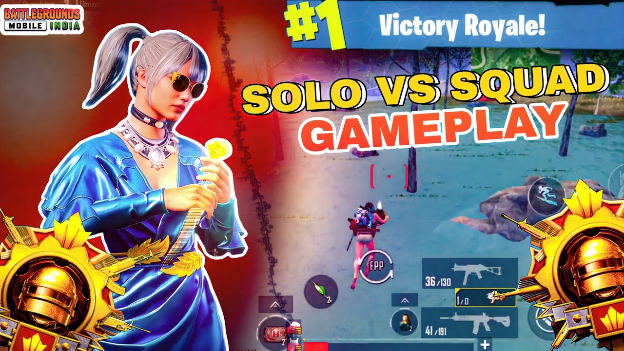 SOLO VS SQUAD GAMEPLAY l WITH CHICKEN DINNER l  SOLO 13 KILL 🔥