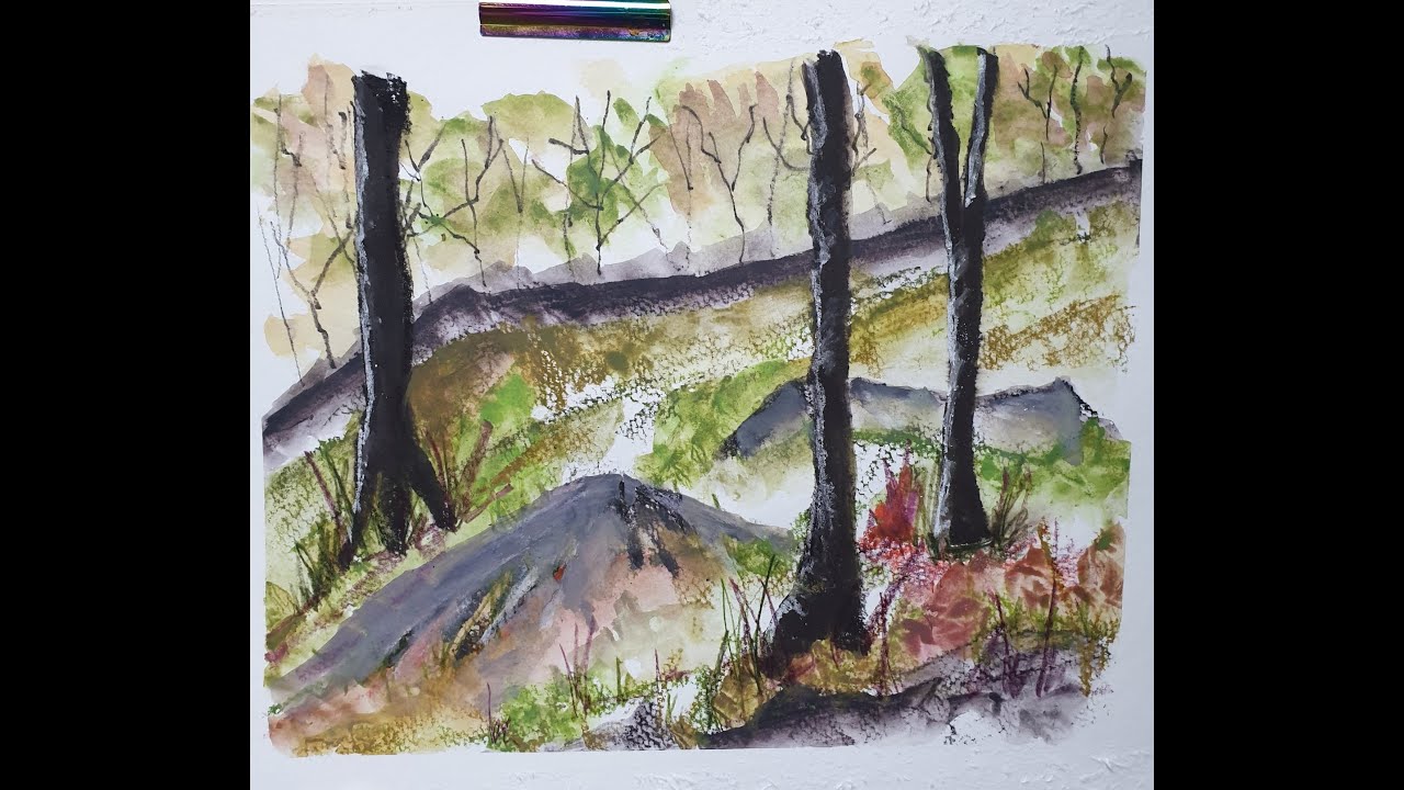 Demo using inktense and art graf