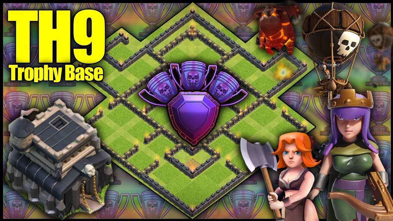 UNBEATABLE TH9 [Town Hall 9] Trophy Base Build! W/ Replays Anti 2 Star, Anti Air - Clash Of Clans