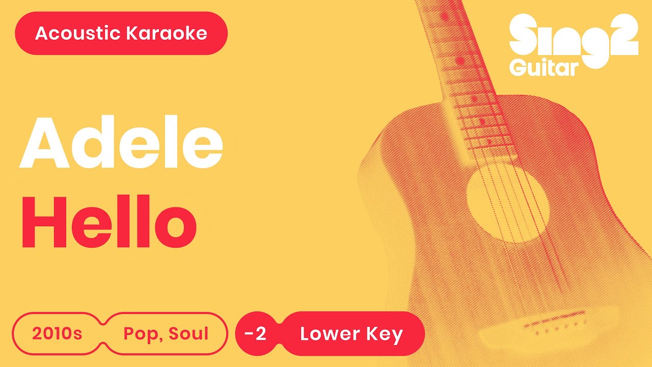 Adele - Hello (Lower Key) Acoustic Karaoke