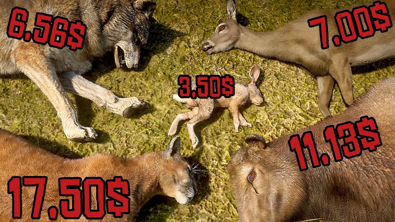 RDR2 - Top 20 Animal Prices