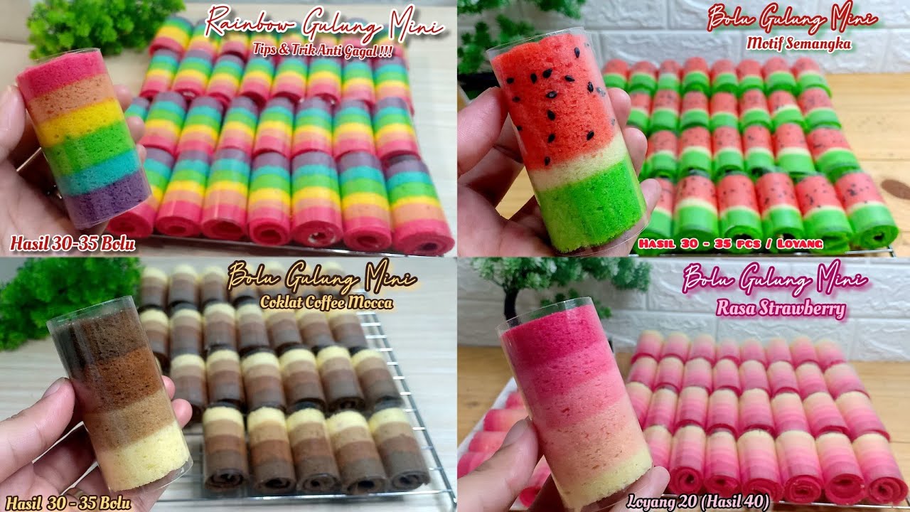 RESEP BOLU GULUNG MINI ANDALAN KU DIJAMIN ENAK LEMBUT LENTUR ANTI PATAH PATAH 100% LARIS MANIS