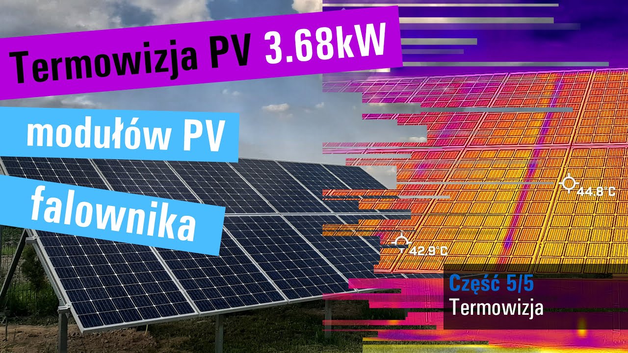 Fotowoltaika - termowizja instalacji fotowoltaicznej 1F 3.68 kWp wykonanej  kamerą Flir  One Pro LT
