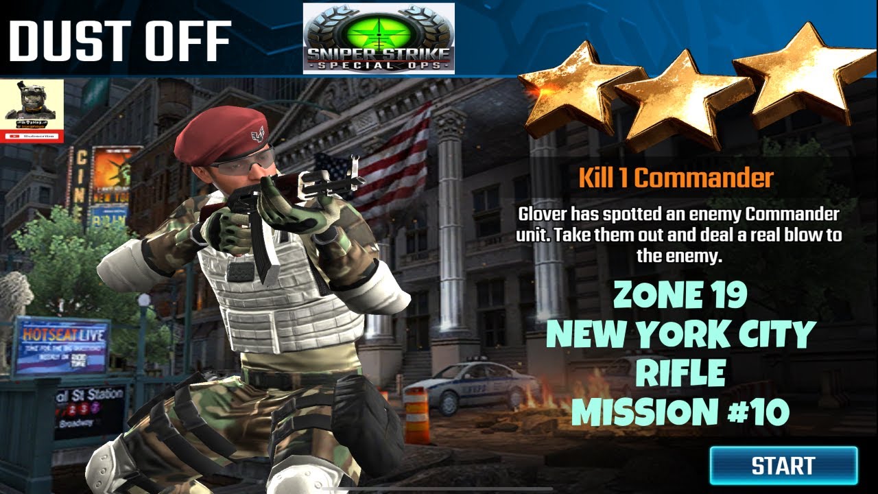 Campaign Zone 19 New York City Dust Off Rifle mission #10 Sniper strike : special ops