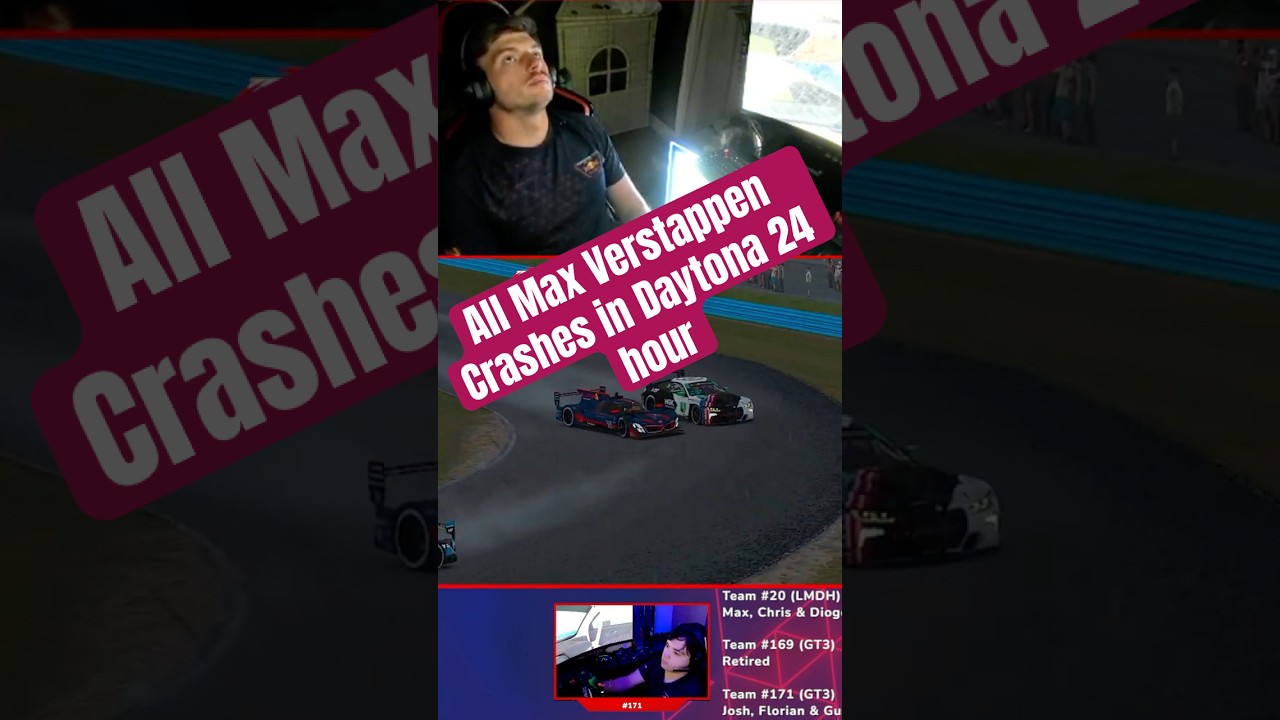 24h Daytona iRacing Max Verstappen Fails