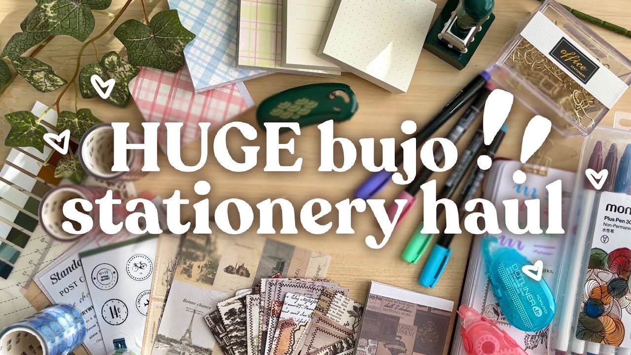 HUGE bullet journal stationery haul 🌼 stationery unboxing