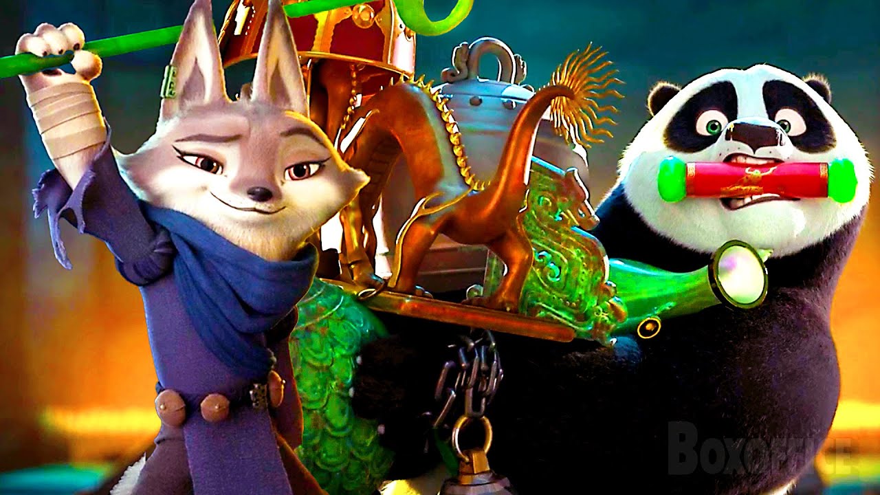 Po und Zhen kämpfen im Jade-Palast | Kung Fu Panda 4 | German Deutsch Clip