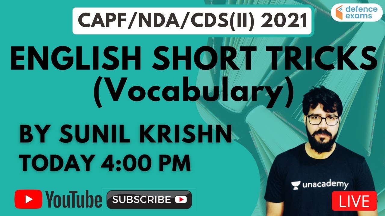 English Short Tricks (Vocabulary) | Target CAPF/NDA/CDS(II) 2021/Sunil Krishn | General Studies