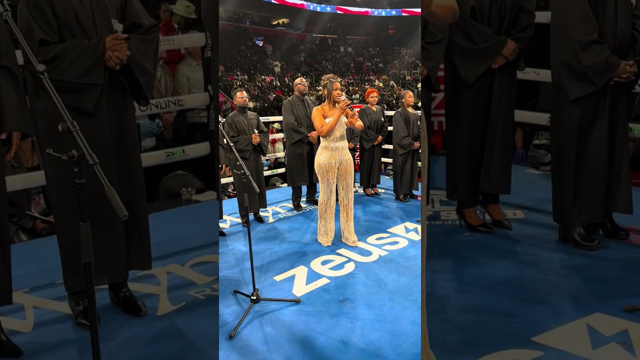 Paschan Singing The  Black National Anthem on Feb 22, 2026 for Claressa VS Franchon Cruz Dezurn 