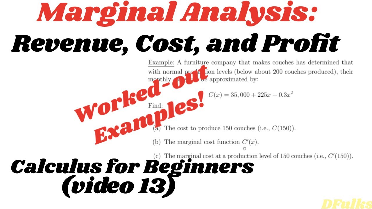 Marginal Analysis: Cost, Revenue, and Profit (using Derivatives)