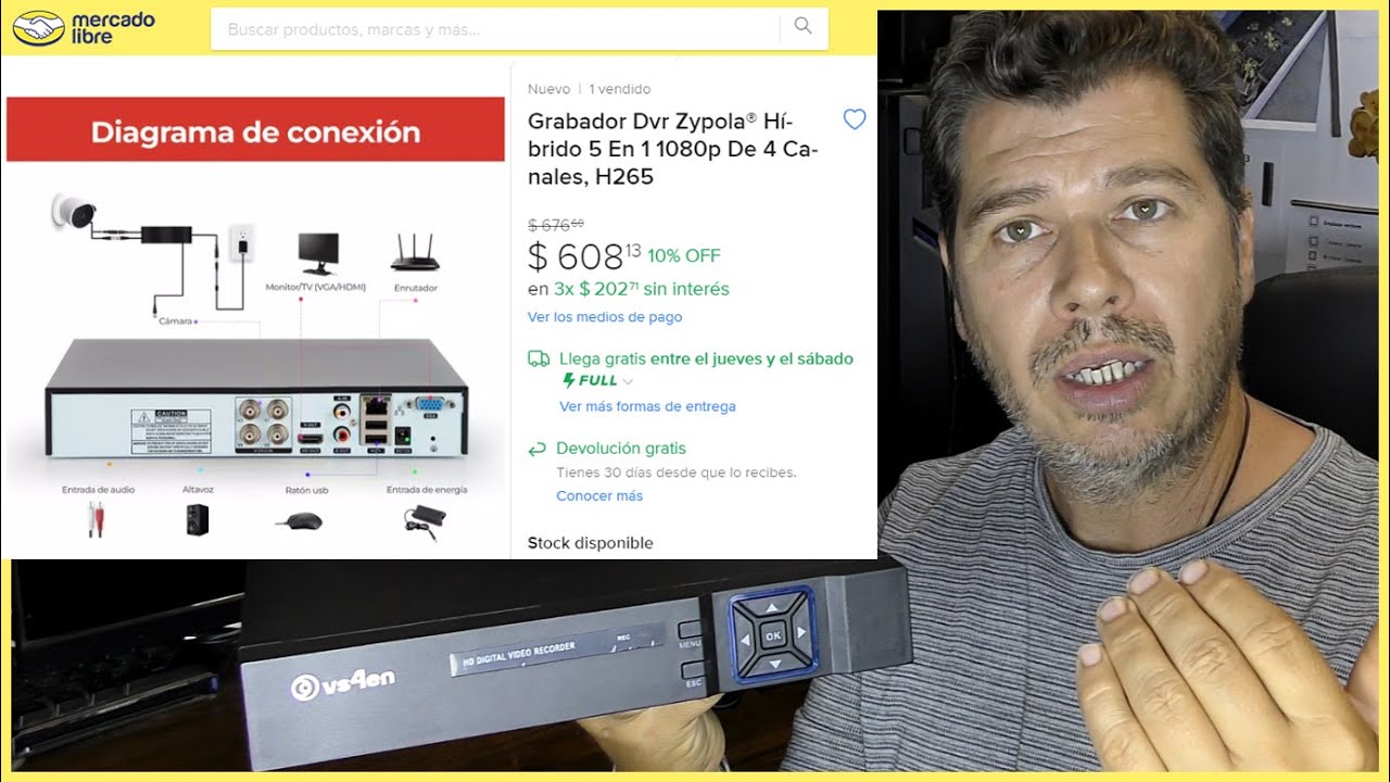 Review - Grabador Dvr Zypola® Híbrido 5 En 1 1080p De 4 Canales, H265 -2023