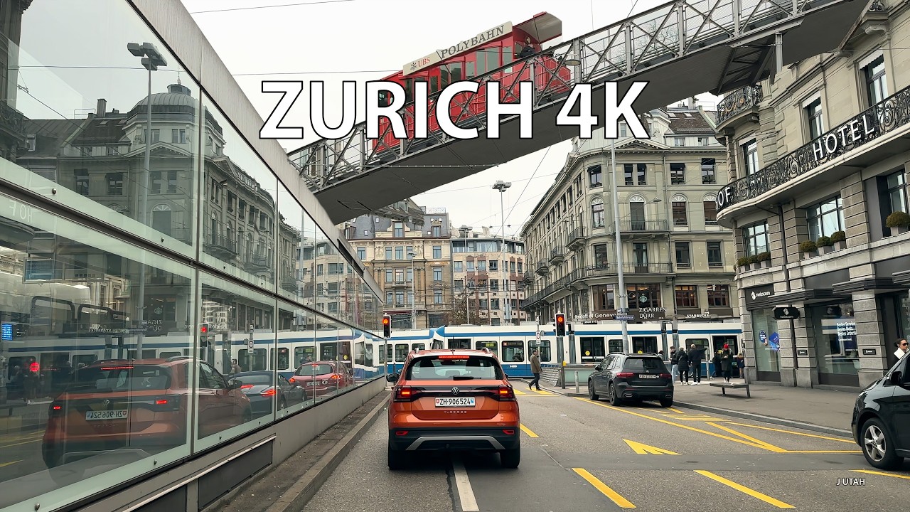 Zurich 4K - Luxury Banking City - Driving Downtown