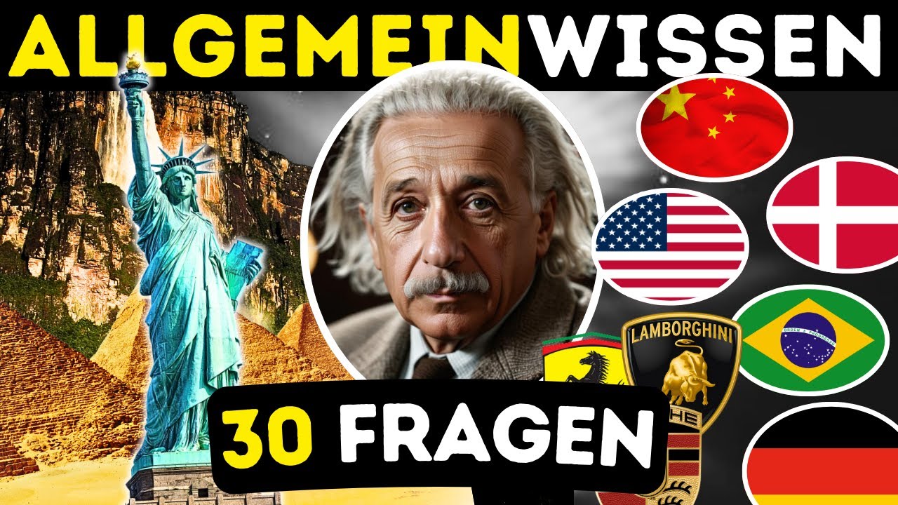 Allgemeinwissen Quiz 🧠  | Wie gut bist du? Teste dein Allgemeinwissen | 30 Fragen Quiz