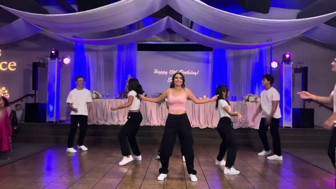 Sophia's  Quince Surprise Dance- Quinceañera, 24 K by Bruno Mars, La Gozadera, Ven Bailalo, Dynamite