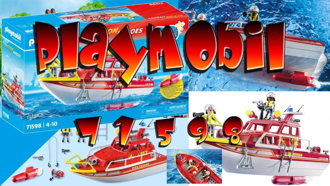 playmobil 71598 Bateau de sauvetage et pompiers Spécial 50 ans