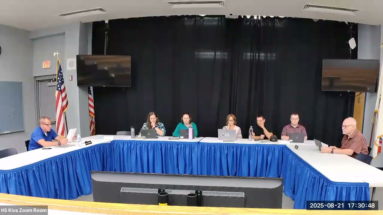 School Committee Meeting   Special Session   August 21, 2025