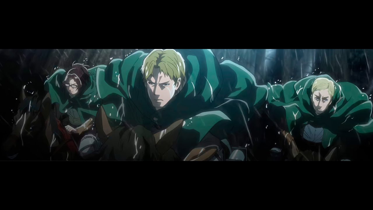 Survey Corps' first fight scene vs Keith Shadis attacking a Titan 13 years earlier