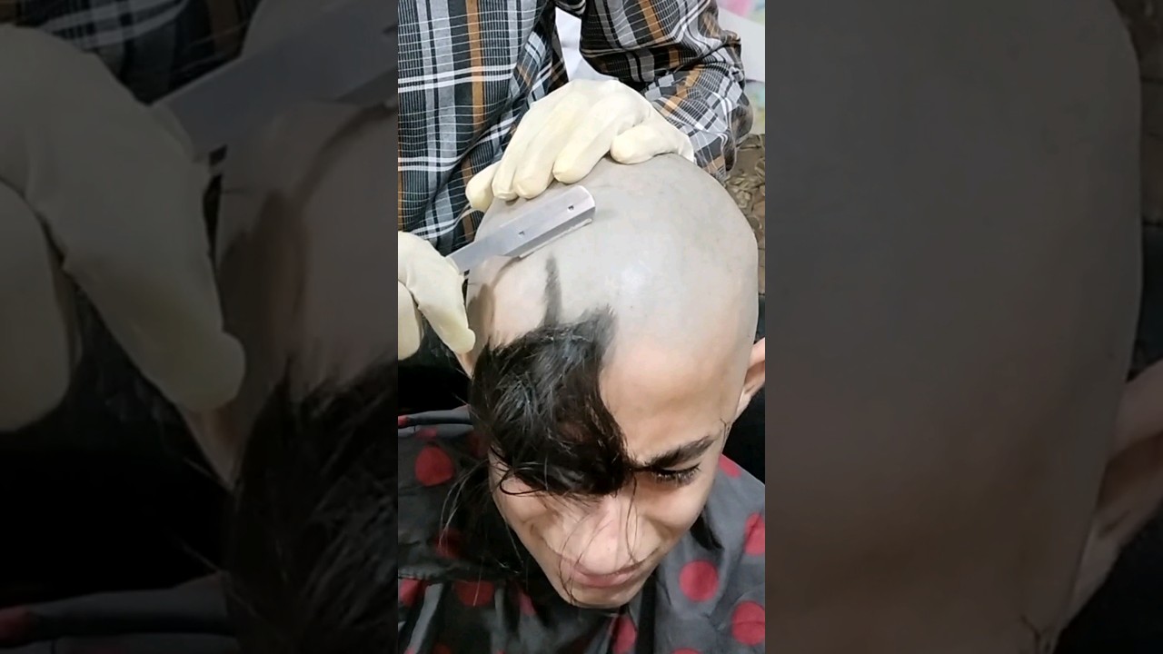Dandruff😭Shave tutorial for boy #tutorial #barber #barbershop #headshave #shaving #ASMR #bald #Takla