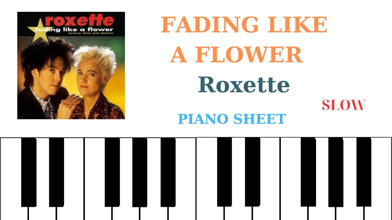 FADING LIKE A FLOWER PIANO SHEET FREE | PIANO TUTORIAL| SLOW