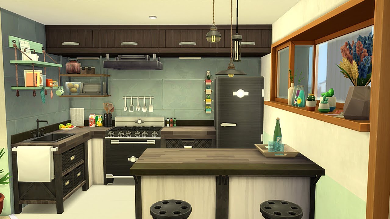 TINY ECO LIFESTYLE APARTMENT 🌿 SIMS 4 SPEED BUILD STOP MOTION (PINECREST APARTMENTS #402, NO CC)