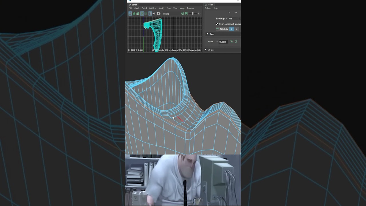 Noob vs Pro Artist: UV Unwrapping Axe Blade in Maya #mayatutorial #uvmapping #shorts